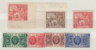 Gb Kgv 1924 Wembley Set With Margins Plus Bonus Stamps Sg430/431 Mnh J6859