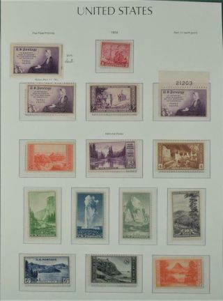Usa America Stamps Selection Of 1934 On Page Mainly H/m Or U/m (r170)