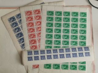 1945 Czechoslovakia Half Sheets Of 50 And Block Of 20 Impf - 8 Different (1)