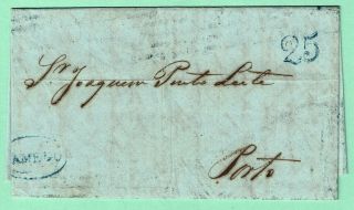 Portugal Stampless Cover 18 May 1848 Lamego [lmg3] Porto 25 Reis Date Error