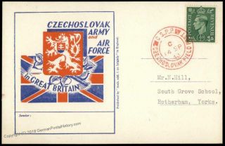 Great Britain Czech Legion In England Cover Polni Posta Feldpost 82045