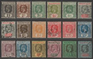 Mauritius 1921 - 34 King George V Part Set To 2r.  50