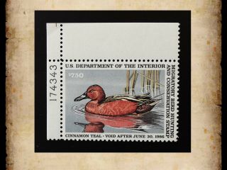 Us Federal Duck Stamp Scott Rw52 $7.  50 1985 Migratory Bird Hunting Mnh