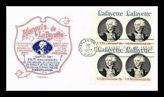 Dr Jim Stamps Us Lafayette Bicentennial Art O Pages First Day Cover Block