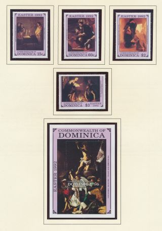 Xb71847 Dominica 1992 Life & Death Of Christ Paintings Fine Lot Mnh