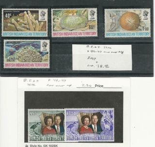British Indian Ocean,  Postage Stamp,  44 - 47,  48 - 49 Nh,  1972 Coral,  Jfz
