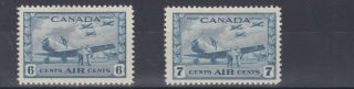 Canada 1942 - 48 S G 399 - 400 Air Stamps Mh