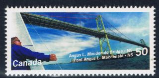Canada 2102 (1) 2005 50 Cent Canadian Bridges Angus L.  Macdonald Bridge Ns Mnh