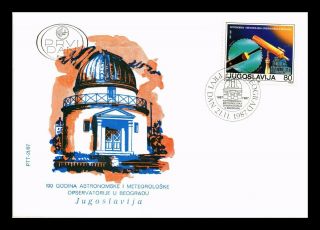 Dr Jim Stamps Astronomical Observatory Fdc European Size Cover Yugoslavia