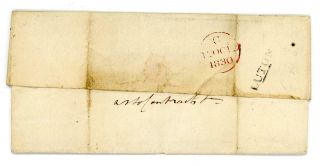 1830 Gb Bedfordshire Entire Letter With Luton Mileage Erased (be186)