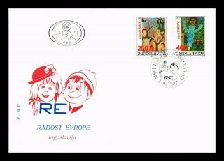Dr Jim Stamps Children Of Europe Event Fdc Combo European Size Cover Yugoslavia