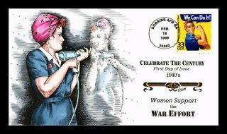 Us Cover Women War Effort 1940s Celebrate Century Fdc Collins Hand Colored