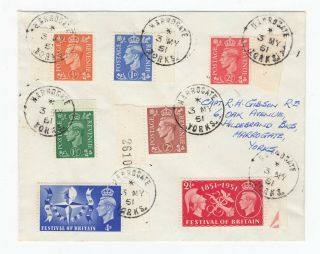 Gb 1951 Festival Of Britain Set,  Definitive Low Values Fdc