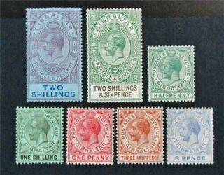 Nystamps British Gibraltar Stamp 76//87 Og H $40