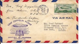 Us Stamps - C18 - 50 Cent Zeppelin Issue On A Graf Zeppelin Flown Cover
