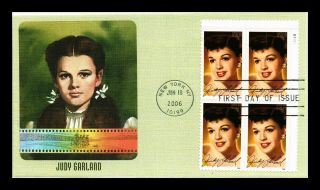 Dr Jim Stamps Us Judy Garland Hollywood Legend First Day Cover Block