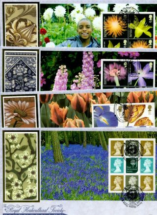 2004 Horticultural Soc.  Prestige Booklet Great Britain Benham Blcs Fdc X4 Vgc