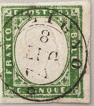 Italian States Sardinia 1855 - 1863,  5c,  High Cv $,