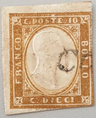 Italian States Sardinia 1855 - 1863,  10 C,  High Cv $,