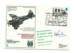 1970 Raf Museum Sc28 Cover - 25th Anniv.  Raf Escaping Society - Signed