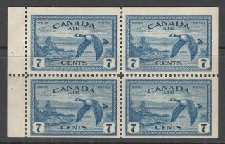 Canada Og Scott C9a Booklet Pane 7 Cent Canada Geese " Air Mail " F