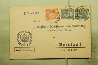 Dr Who 1921 Germany Koben Postard To Breslau Pair E50399
