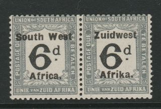 South West Africa 1923 - 26 George V 6d Black And Slate Sg D32.