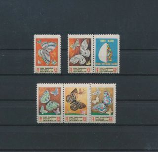 Lk72501 Italy Anti - Tuberculosis Butterflies Seal Stamps Mnh
