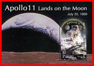 Palau 2006 Space / Apollo 11 On Moon Anniversary S/s Sc 864 Mnh Face V$2.  00usa