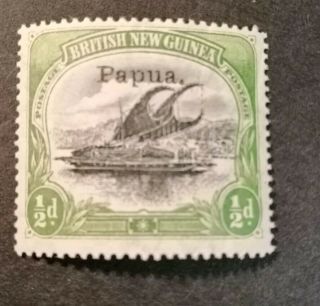 Papua 1906 - 07 Lakatoi 1/2d Hinged (gum Crease) F1