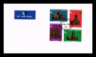 Dr Jim Stamps Air Mail Guernsey Churches Fdc Combo Cover