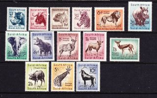S/africa.  1954 Animal Set To 10/ -.  N/h/mint.