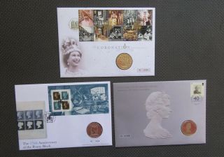 3 X G.  B Commemorative Coin Covers (covers With Slight Faults)