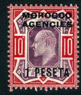 Morocco Agencies - 1907 - 12 1p On 10d Slate Purple & Carmine Sg 120a Mounted