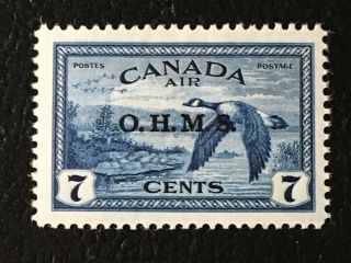 Mlh Sc Co1 - 7c Canada Goose Air Mail O.  H.  M.  S.  Overprint