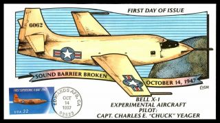Mayfairstamps 1997 Us Fdc Collins Bell X1 Supersonic Flight Sound Barrier First