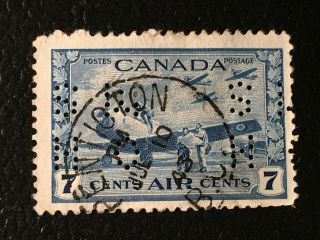 Sc Oc8 - 7c Rcaf Air Mail O.  H.  M.  S.  Perforated Official