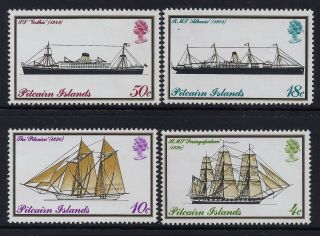 1975 Pitcairn Islands Mailboats Set Of 4 Fine Muh/mnh