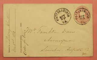 1860s Dpo 1849 - 1869 Pattonsburgh Va Virginia Cancel Stationery
