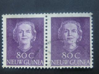 Netherlands Guinea 1949 Queen Juliana 80c Pair - Good - High Cv