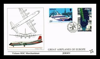 Dr Jim Stamps Great Airplanes Of Europe Vickers 953c Fdc Combo Jersey Cover