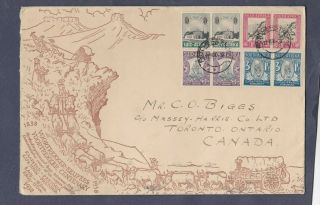 South Africa Voortrekker Centenary 1938 Cachet Fdc W/ Letter/insert