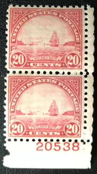 Us Stamps Sc 698 20 Cent Golden Gate Plate Pair Mnh,  Scv $25.  00 82518015
