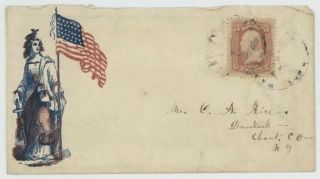 Mr Fancy Cancel 65 Civil War Patriotic Lady With Flag And Sword Tied 2 Cds