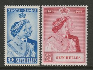 Seychelles 1948 George Vi Royal Silver Wedding Sg 152 - 153 Mnh.