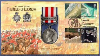 Indian Mutiny Relief Of Lucknow 1857 - 58 2002 Benham Medal Cover