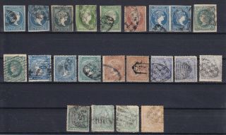 Spanish West Indies 1855 - 1871,  22 Stamps,  Different Cancels
