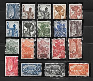 French Equatorial Africa Sc 166 - 84 Nh Issue Of 1946 - Local Life - Animals