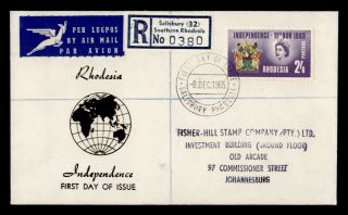Dr Who 1965 Southern Rhodesia Salisbury Registered Fdc Air Mail C118997