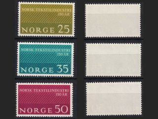 Norge - Norway 1963,  Norwegian Textile Industry Stamp Set,  Mnh,  Og